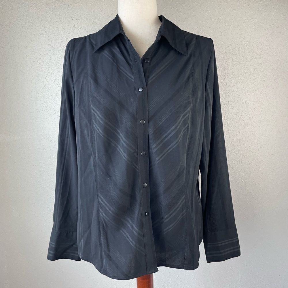 East 5th Black Button Down Dress Shirt Size L EUC